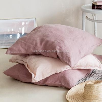 China Classic High Quality 100% French Linen Pure Linen Pillow Case Pillow Cover Set For Bed for sale