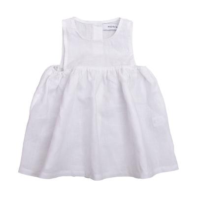 China 2022 Washable New Design Prewashed Kids Linen Summer 100% Ruffle Baby Girl Dress for sale