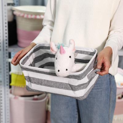 China Viable Closet Cotton and Polyester Storage Basket Baby Toys Storage Baskets Books Magazine Felt Storage Basket for sale