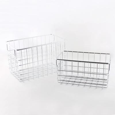 China Chrome Sustainable Fruit Basket Metal Basket Organizer Vegetable Basket For Kitchen for sale