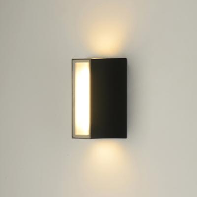 China Water Proof Black Square Sconce Modern Outdoor Garden Street 12w Garden Yard Wall Led Light for sale