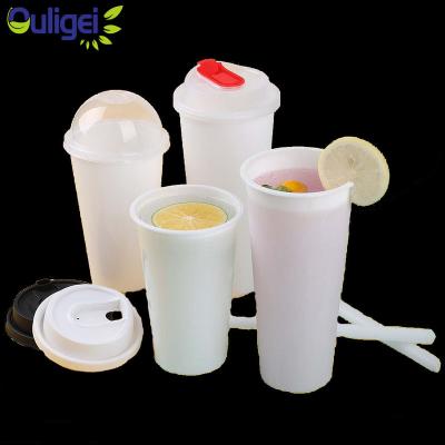 China Customized Eco Friendly Biodegradable Disposable Stored Eco Friendly Pla Cups For Cold Drink With Lids for sale