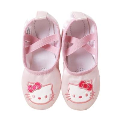 China 2021 Professional GENUINE LEATHER Satin Ballet Dance Shoes Wholesale Soft Soles Kids Shoes for sale