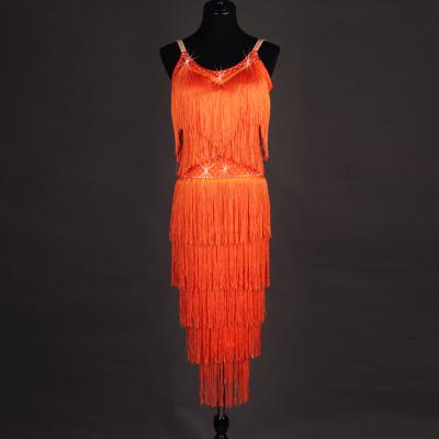 China Dress LQ012 orange tassel and lace performance found dress for sale