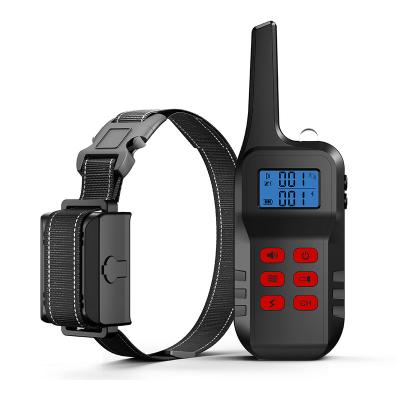 China Viable Waterproof Adjustive Remote Control Anti-bark 1000m Shock Distance Dog Training Collar for sale