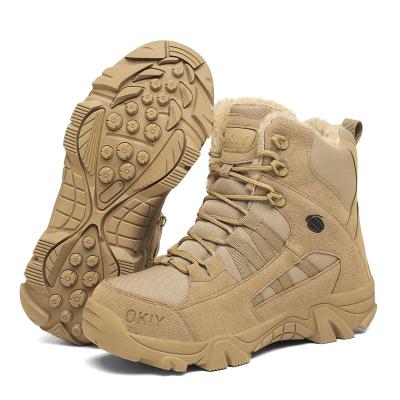 China Large Size Outdoor Special Military Men's Velor Outdoor Sports Warm Shoe Winter Fashion Trend Boots More Desert Increasing Shoes for sale