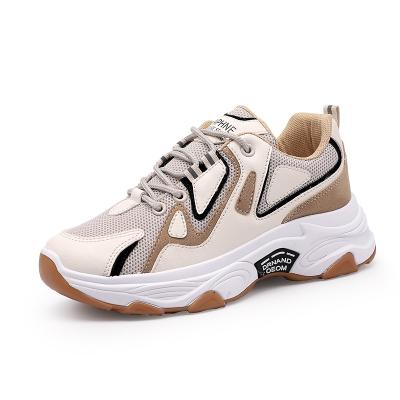 China CUSHIONING Female Dad Shoes Breathable Mesh Thick Bottom Spring And Autumn Women Sports Leisure Shoes Tide for sale