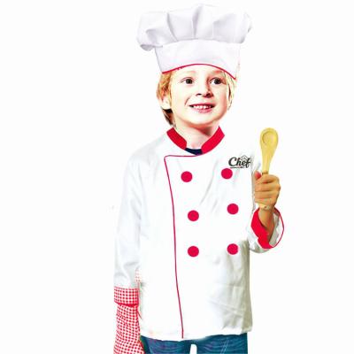 China Halloween Party Cosplay Performance Kids Full Set Packing Pretend Toys White Color Cooks Cooking Costume Sets Cooking Role Play Costume for sale