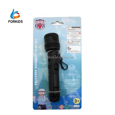 China Police Toy Kids Mini Working Flashlight Toy Police Accessories Plastic Police Toys for sale