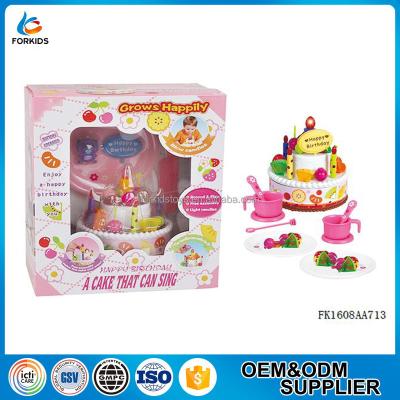 China PARTY TOY/PRESCHOOL PLAY TOY Plastic birthday cake toys, preschool kids food toy set for sale