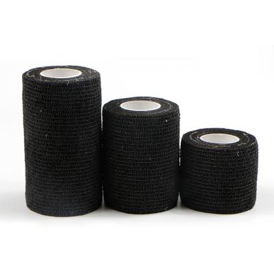 China Highly Elastic Black Self Adhesive Cohesive Elastic Compression Bandage Conforming Wrap For Skin for sale