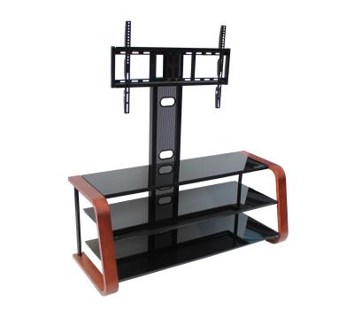 China Black Powder Coated Metal TV Media Stand With Swivelling Bracket , TV Bracket , TV Stand for sale