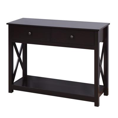 China Portable Black Large Console Table Display Side Drawer Style for sale