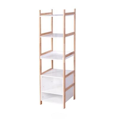 China Storage Racks (Others) Adjustable Universal Rack 4 Tier Wooden Cabinets With Four Shelves for sale