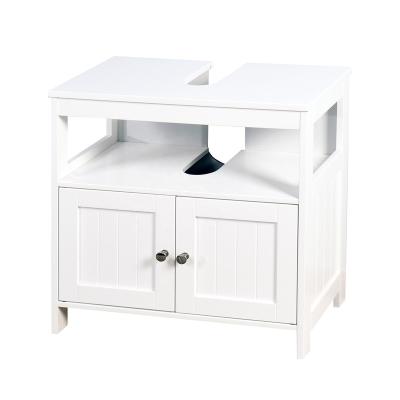 China Modern Design Bathroom Sink Storage Cabinet Contemporary Wooden White Floor Stand for sale