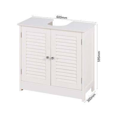 China White Basin Cabint Bathroom Wash Hand Canopy Double Door Modern White Painting Cabinet for sale