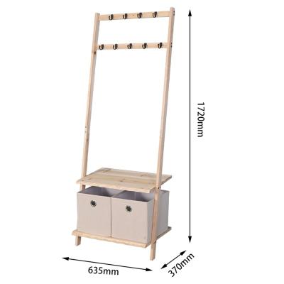 China Easy to Assemble Wholesale Bedroom Wooden Dressing Rack with 2 Dressing Baskets for sale