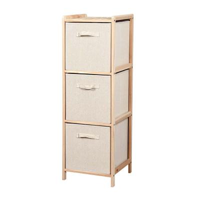 China (Other)Adjustable Wooden Household Storage Clothes Organizer Clothing Three Cloth Drawer Rack for sale