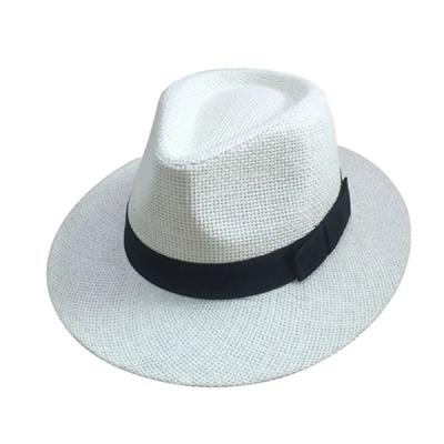 China B1355 Men's Women's Breathable Unisex Spring Straw Hat Verified Outdoor/Sun Straw Tweed Fedora Hat Summer Beach Panama Hat for sale