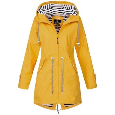 China Ladies Jacket Fashion Autumn Solid Color QUICK DRY Raincoat Outdoor Plus Windproof Hooded Raincoat Jacket Windproof Raincoat for sale