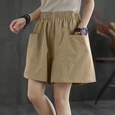 China Anti-wrinkle shorts casual loose waist new women's summer straight high was thin wild straight five-point pants for sale