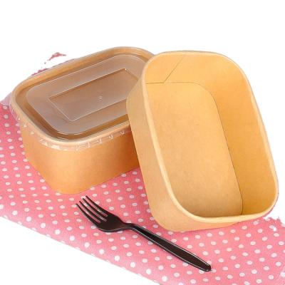 China Waterproof Disposable Hard Waterproof Food Box Square Rectangular Salad Bowls With Lid for sale