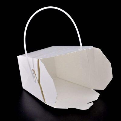 China Disposable Paper Bag Packing Handle Simple Design Portable Food Bowl for sale