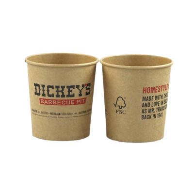 China Disposable 8oz, 12oz, 16oz, 26oz, 32oz PE Coated Brown Disposable Kraft Paper Soup Cups Bowls With Vented Lid for sale