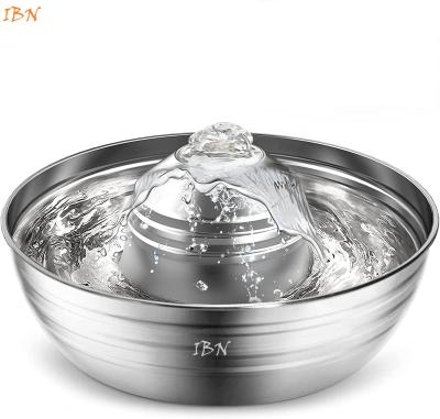 China Hot Selling Amazon Automatic 360 Degree Design Stainless Steel Safe Pet Water Fountain, 2L 67oz Pump Quiet Pet Water Fountain Wholesale for sale