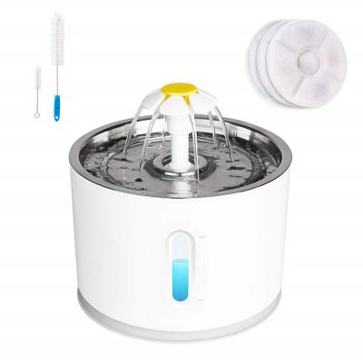 China 80oz/2.4L Small Dog Fountain Automatic LED Water Bowl Smart Power Off Water Fountain Dog Water Dispenser for sale