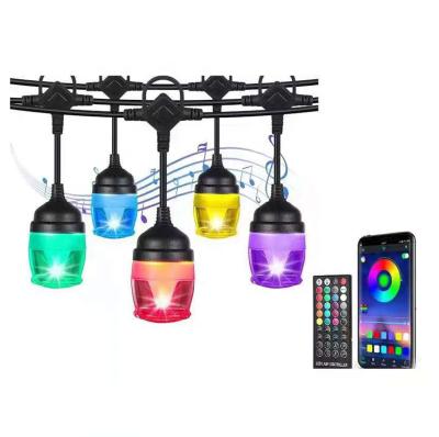 China 2021 Garden Mobile APP Music Control High Outdoor Porch Bulb For Party , Garden Led String Lights for sale