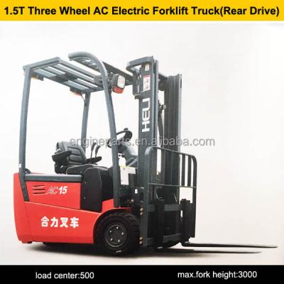 China Heli forklift G series three-wheel 1.5TCPD15SH electric forklift Te koop