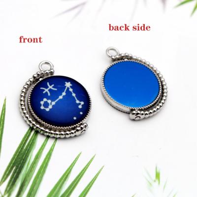 China Wholesale Custom 2cm Crystal Glow Zodiac Keychain Metal Zodiac Charms Promotion Gift Accessories for Bag Pendant and Necklace for sale