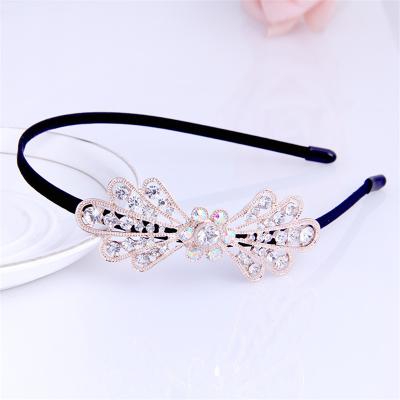 China Fast Shipping New Arrival Fashion Bow Love Flower Headband Rhinestone Material Friendly Material China Supplier for sale