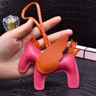 China Unicorn Pu Leather Key Chains Custom Made Mini Rose Horse Leather Keychain Factory From Leather Car Key Brand Designer Car Key Holder for sale