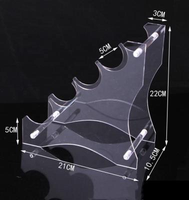 China Manufacture Wholesale Transparent Acrylic Flashlight Display Stand Stepped Bracket Transparent Acrylic Flashlight Display Stand for sale