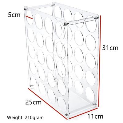 China Acrylic Manufacturing 20 Holes Vinyl Roll Holder Storage Organizer Multiple Large Hole Display for Vinyl Rolls Paper 20 Holes Vinyl Roll Holder for sale