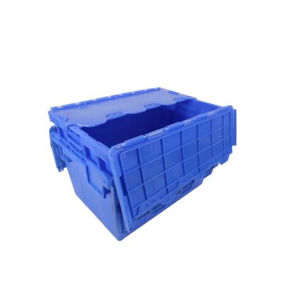 China 600*400*250 Viable PP Plastic Stack Nest Tool Parts Storage Container With Attached Lid for sale