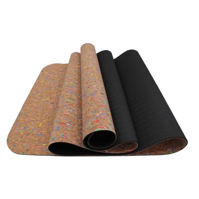 China Thick Eco-Friendly Fitness Cork Yoga Mat Non Slip and Antibiosis Non Slip Natural Rubber with Custom Print Pattern for sale