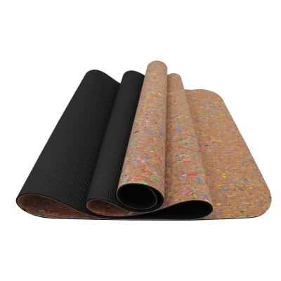 China Waterproof and Non Slip Gym Custom Printing Home Natural Rubber Waterproof and Non Slip Cork Comfort Yoga Mat for sale