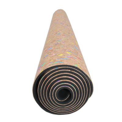 China Foldable Premium Natural Rubber Non Slip and Antibiosis Home or Gym Use Waterproof Cork Yoga Mat for Women Fitness for sale