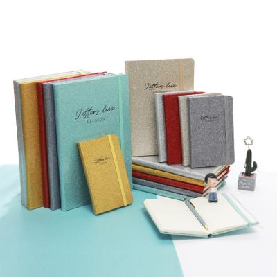 China Making Easy Writing PU Promotional Colorful Glitter Luxury Leather Notebook With Custom Logo for sale