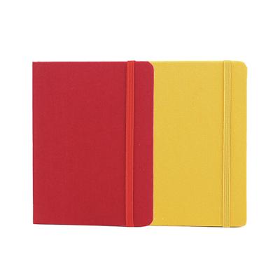 China Hardcover Book Stationery Stationery Eco-Friendly Colorful Canvas Cloth Hard Cover Notebook With Elastic Closure for sale