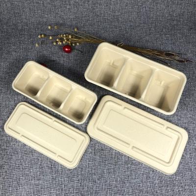 China Bagasse X24 Promotion 15%off customized disposable sugarcane bagasse fiber lunch box bamboo paper pulp fast food takeaway container for sale