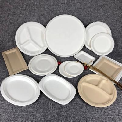 China Disposable Z3 New 9 inch restaurant dinner biodegradables platos sugar cane bagasse pulp party disposable paper plate for sale