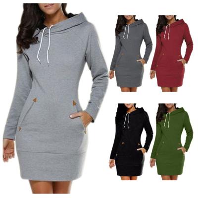 China New Style Winter Custom Plus Size S-5xl Polyester Sweatsuit Women's Hoodies Dress, Women Winter Hoodie Pullover for sale