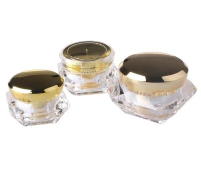 China Collar materiaal acryl 15g 30g 50g container voor luxe oogcrème in diamanten pot Te koop