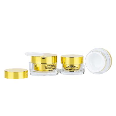 China 15g 30g 50g Double-wall Acrylic Cosmetic Cream Jar with Golden Lid Nail Polish Bottle for sale