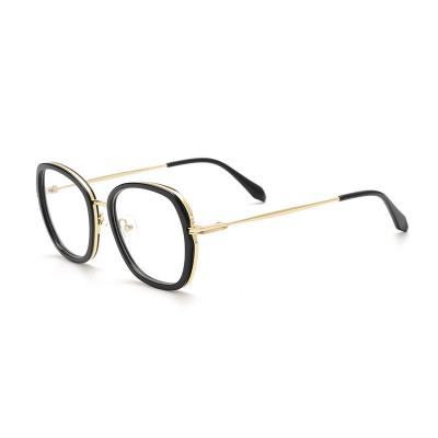 China For Wholesale Nice Irregular Reading Glass Frame Acetate Optical Eyeglasses With Metal Temples Handmade Elegant Ladies Eyewear for sale