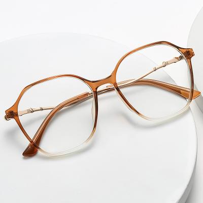 China Decoration 2021 the latest transparent color TR90 irregular flat light frame can be matched with myopia glass optical glasses for sale